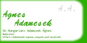 agnes adamcsek business card